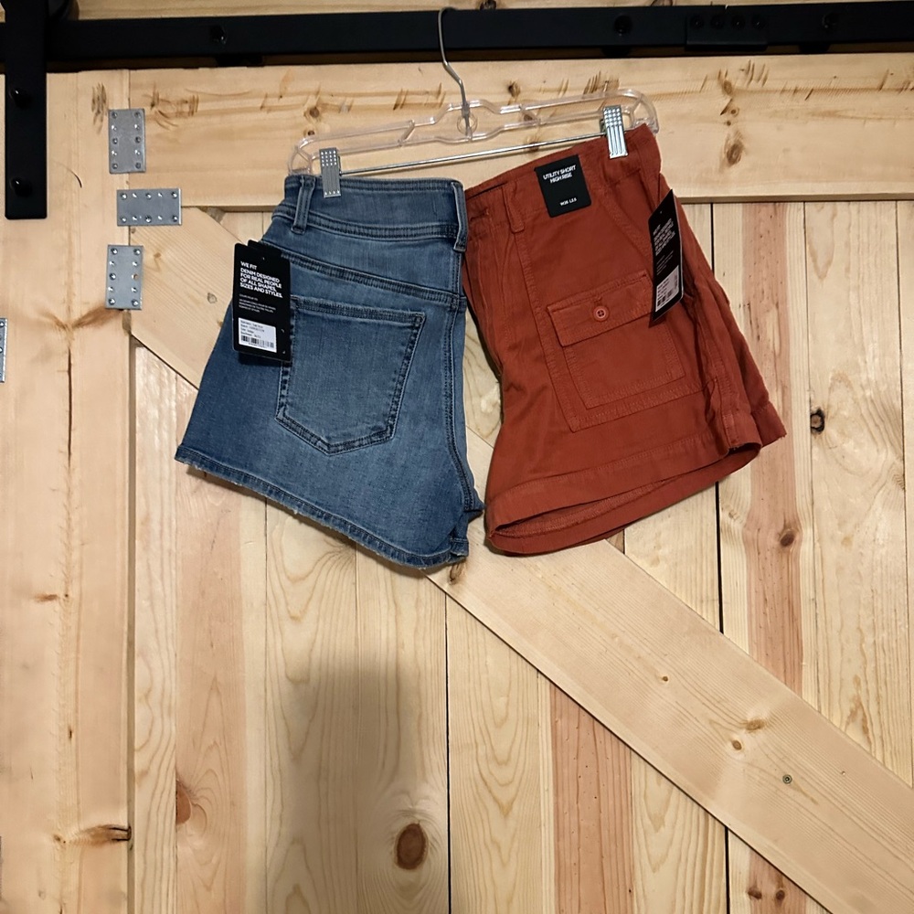 Silver Jeans Blue and Rust Jean Shorts
